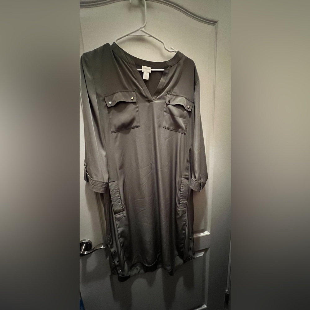 Chico's Long Sleeve Olive Dress